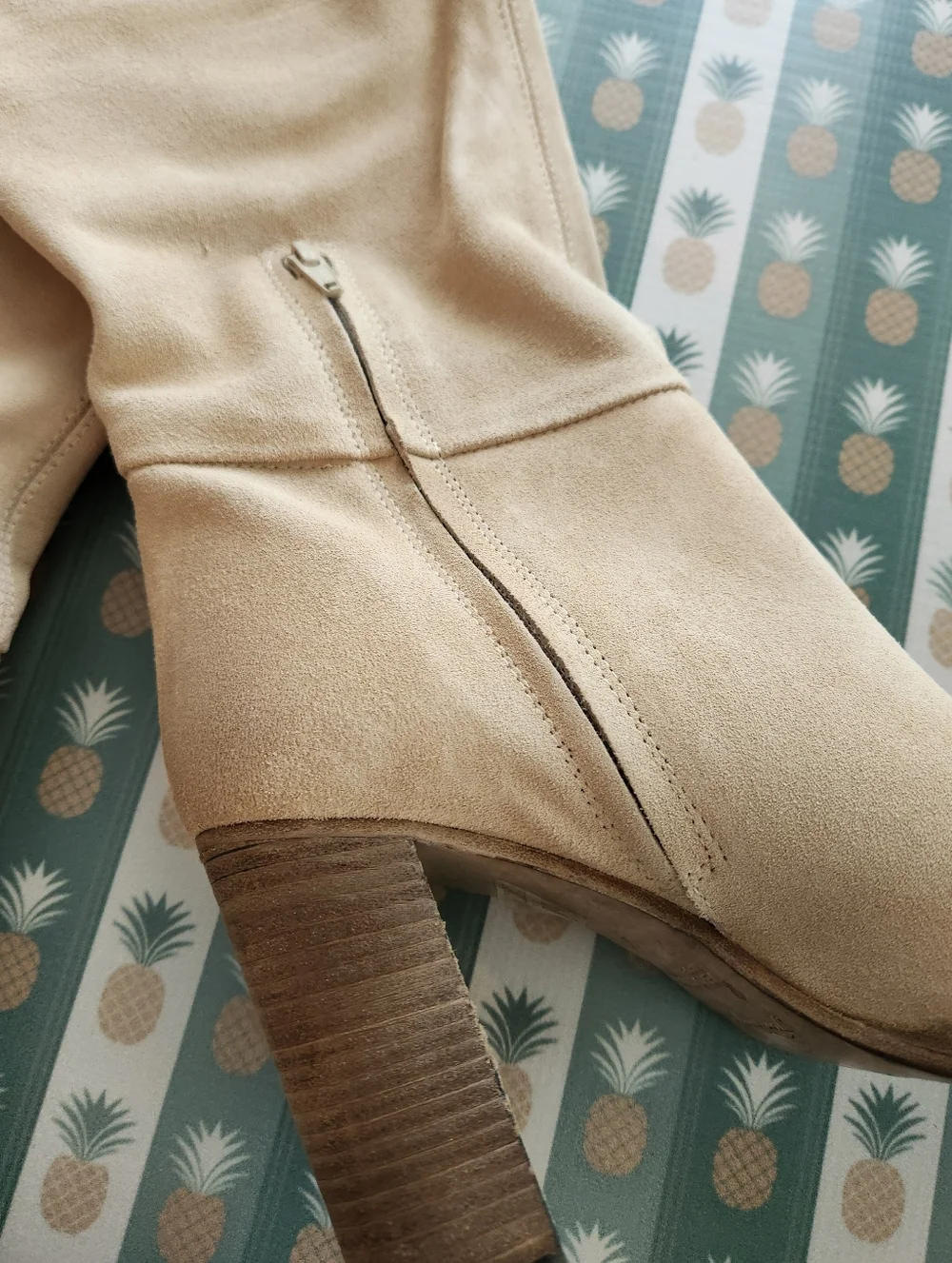 Free People Dakota Tall Beige Knee-High Boots